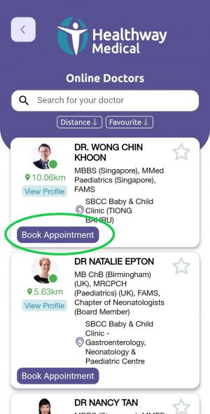 Step 4: Choose your preferred SBCC Specialist and select "Book Appointment"